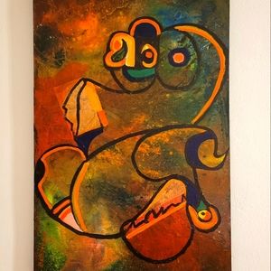 Richard Sigmund Original Painting "Woman In A Chair" 24x36" Autographed